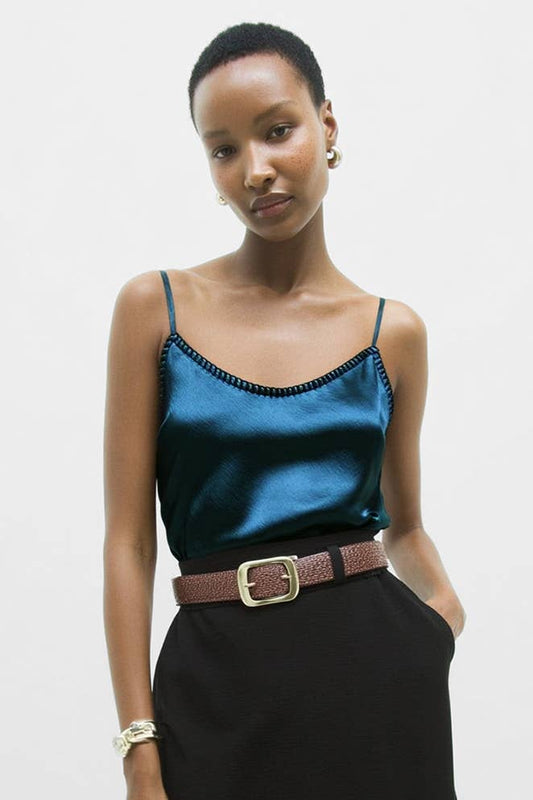Whipstitch Satin Camisole