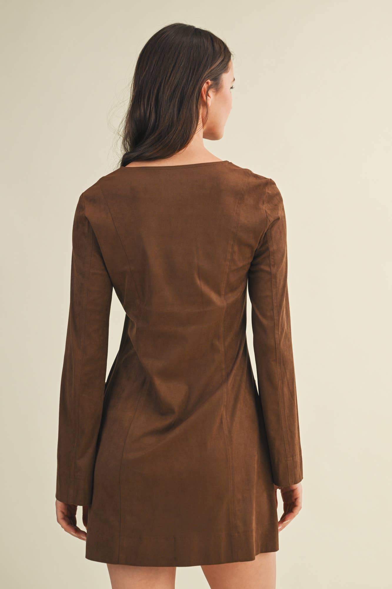 SUEDE LACE UP MINI DRESS