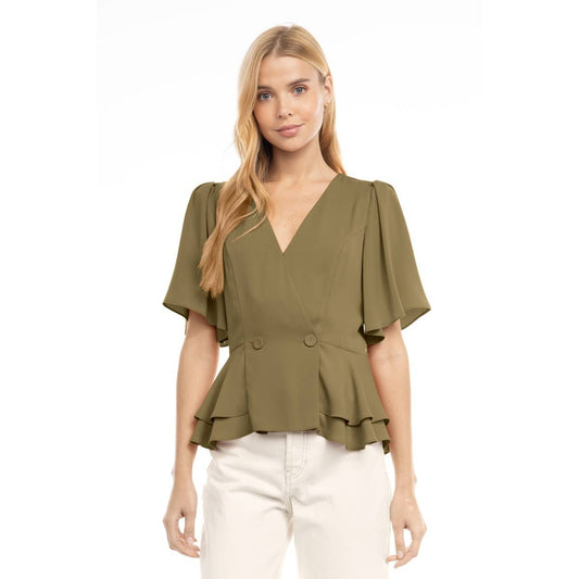 Short Sleeve Tux- Top Shirt Jacket